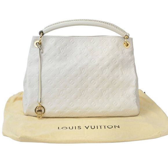 Louis Vuitton Artsy MM Monogram Amplant Neige White Leather Shoulder Bag - Picture 14 of 14